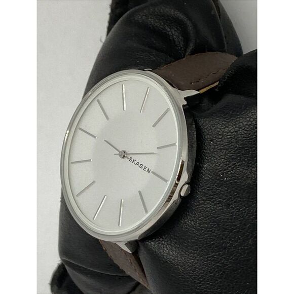 Skagen SKW2687 Women\'s Brown Leather Silver Analog Dial Quartz Wrist Watch LJ146 main image 11